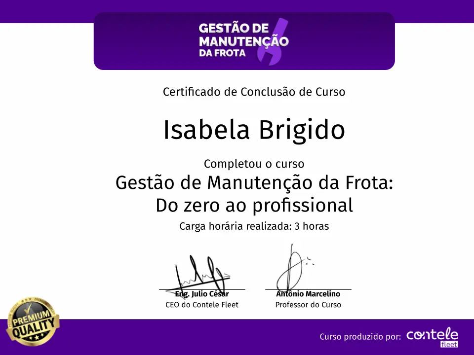 Modelo do certificado de conclusão do curso