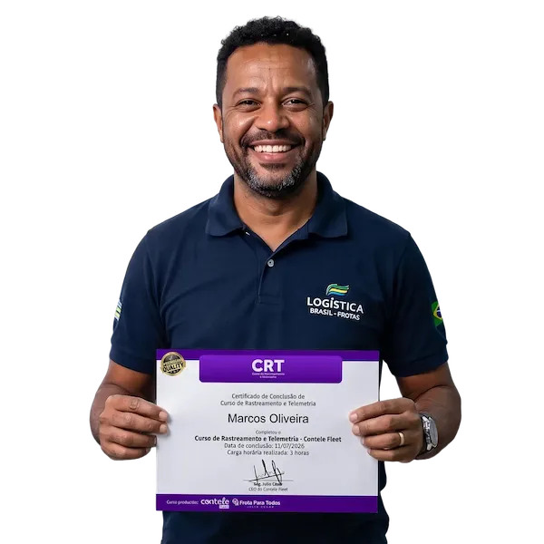 Gestor com o Certificado de Conclusão do Curso de Rastreamento e Telemetria
