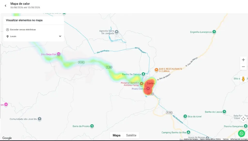 Mapa de calor de permanência e circulação